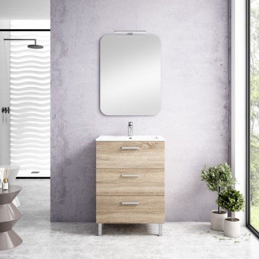 Mueble de baño suspendido GARDENIA con encimera cerámica