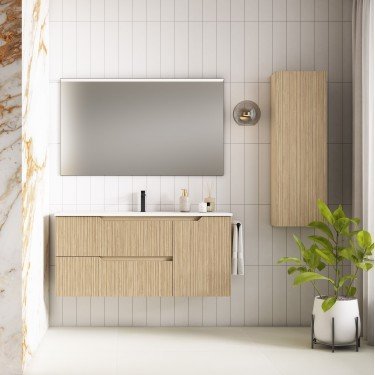 Mueble de baño suspendido SARAO PLUS con encimera cerámica Kent