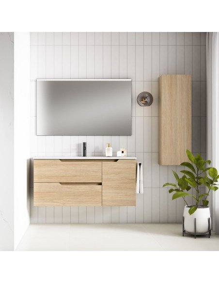 Mueble de baño suspendido SARAO PLUS con encimera cerámica Kent