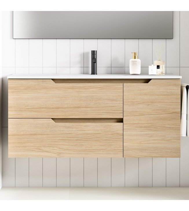 Mueble de baño suspendido SARAO PLUS con encimera cerámica Kent Mueble de baño suspendido SARAO PLUS con encimera cerámica Kent