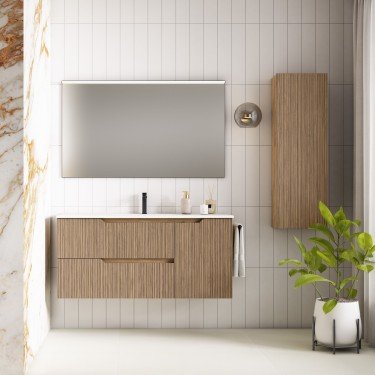 Mueble de baño suspendido SARAO PLUS con encimera cerámica Kent