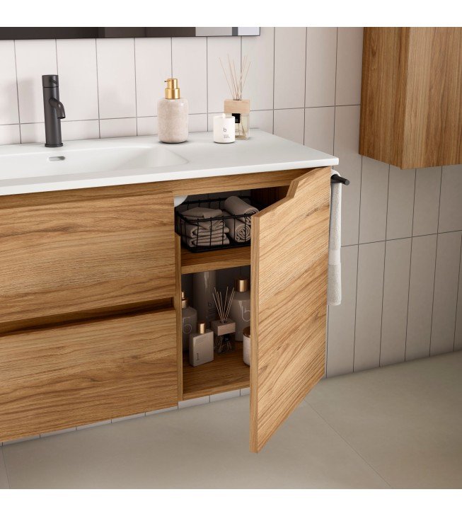 Mueble de baño suspendido SARAO PLUS con encimera cerámica Kent Mueble de baño suspendido SARAO PLUS con encimera cerámica Kent