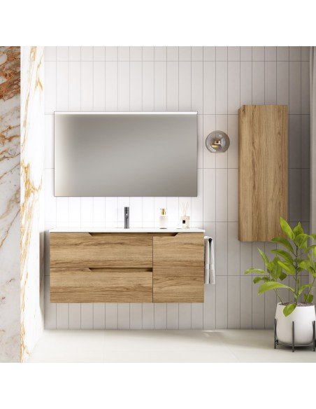 Mueble de baño suspendido SARAO PLUS con encimera cerámica Kent