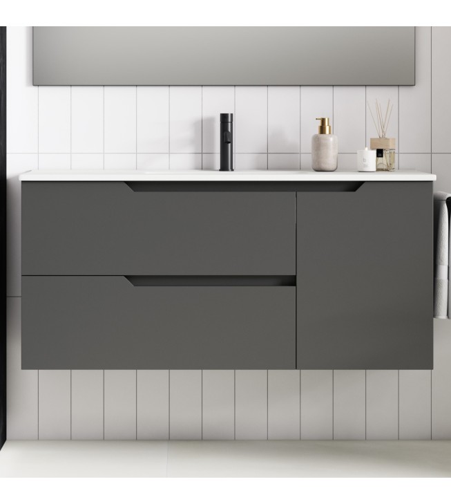 Mueble de baño suspendido SARAO PLUS con encimera cerámica Kent Mueble de baño suspendido SARAO PLUS con encimera cerámica Kent