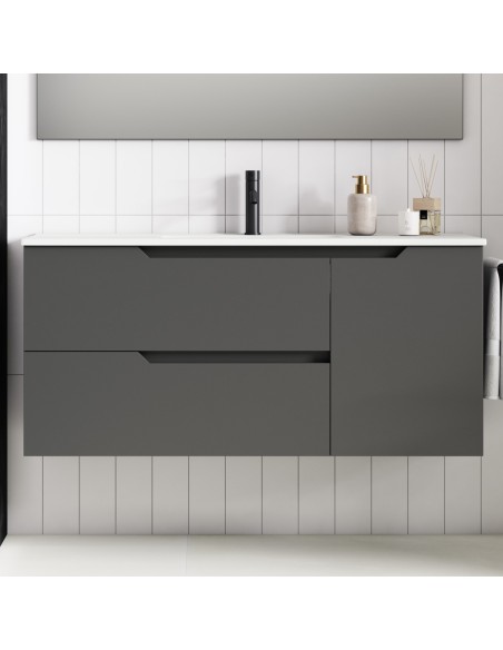 Mueble de baño suspendido SARAO PLUS con encimera cerámica Kent