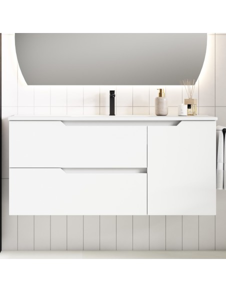 Mueble de baño suspendido SARAO PLUS con encimera cerámica Kent