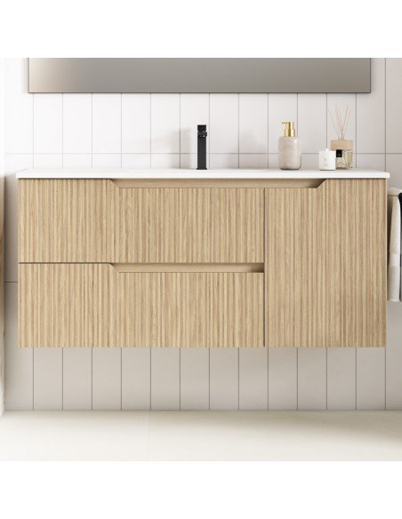 Mueble de baño suspendido SARAO PLUS con encimera cerámica Kent