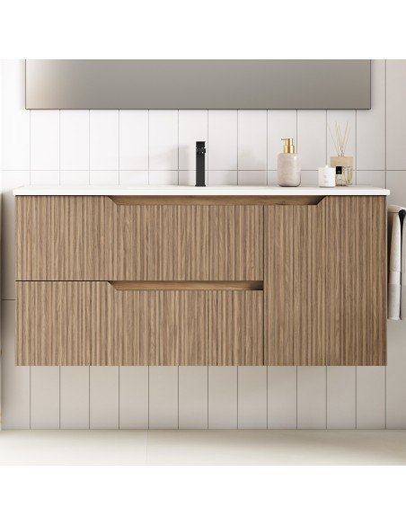 Mueble de baño suspendido SARAO PLUS con encimera cerámica Kent