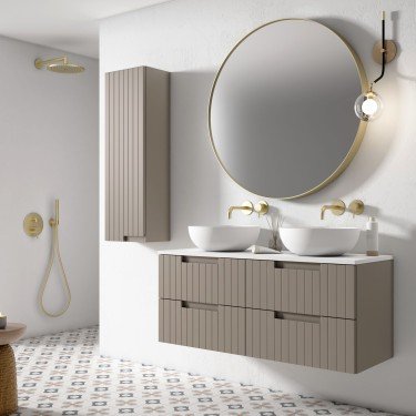 Mueble de baño suspendido ELORA con encimera solid surface 2