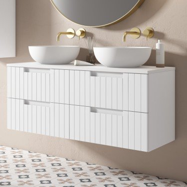 Mueble de baño suspendido ELORA con encimera solid surface 2