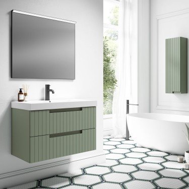 Mueble de baño suspendido ELORA con encimera Suri