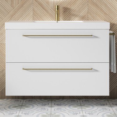 Mueble de baño suspendido TWIST con encimera Suri 2