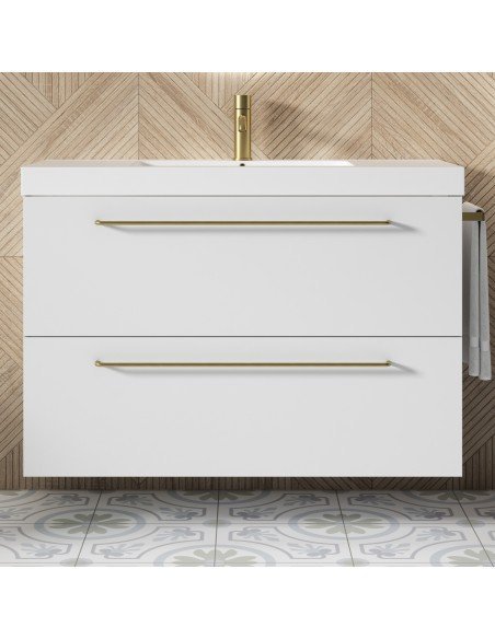 Mueble de baño suspendido TWIST con encimera Suri