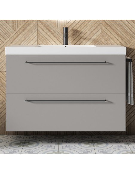 Mueble de baño suspendido TWIST con encimera Suri