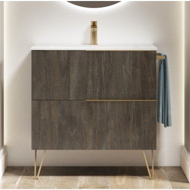 Mueble de baño suspendido LEMON con encimera cerámica Kent 2