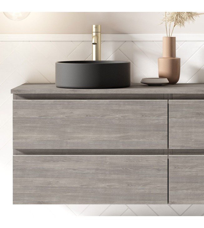 Mueble de baño suspendido KLIMT con encimera madera Mueble de baño suspendido KLIMT con encimera madera