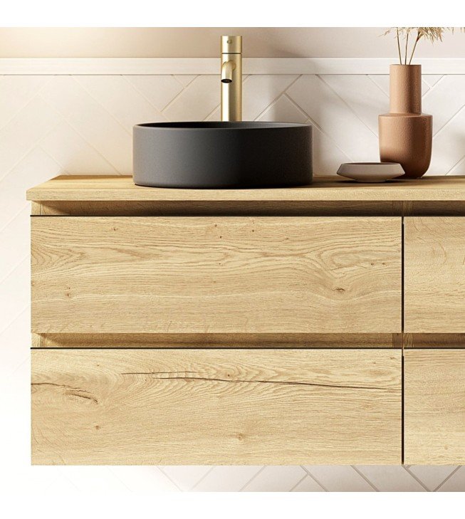 Mueble de baño suspendido KLIMT con encimera madera Mueble de baño suspendido KLIMT con encimera madera