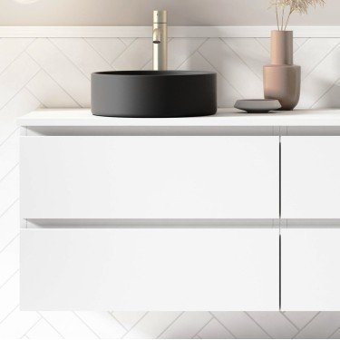 Mueble de baño suspendido KLIMT con encimera madera 2