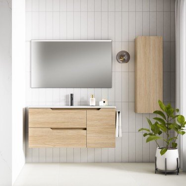 Mueble de baño suspendido SARAO PLUS con encimera cerámica Kent