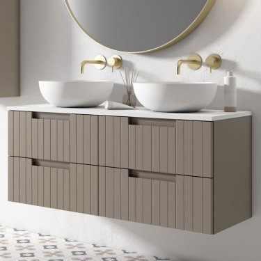 Mueble de baño suspendido ELORA con encimera solid surface 2