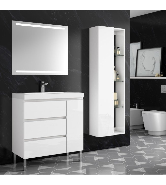 Mueble de baño al suelo GOCCO con encimera cerámica