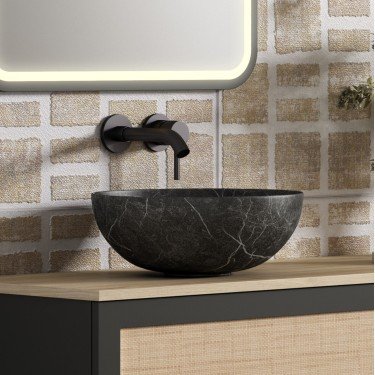 Lavabo ROMINA marmoleado negro 2