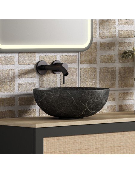 Lavabo ROMINA marmoleado negro