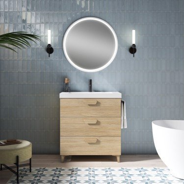 Mueble de baño al suelo HOLIKA PLUS con encimera suri