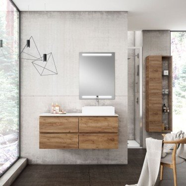 Mueble de baño suspendido KLIMT con encimera solid surface