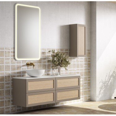 Mueble de baño suspendido CALMA con encimera madera