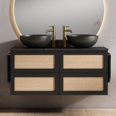 Mueble de baño suspendido CALMA con encimera piedra natural 2