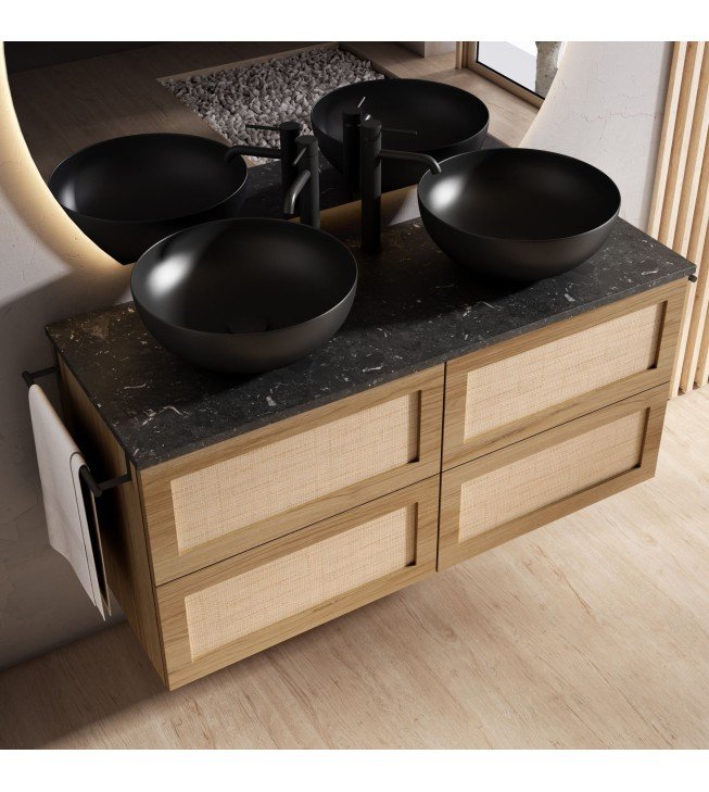 Mueble de baño suspendido CALMA con encimera piedra natural Mueble de baño suspendido CALMA con encimera piedra natural