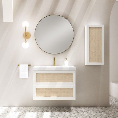 Mueble de baño suspendido CALMA con encimera suri