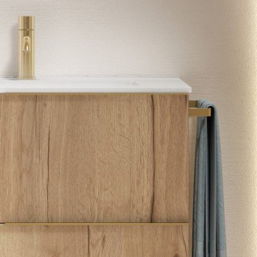 Toallero oro cepillado sin taladro para mueble 2