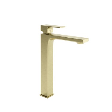 Grifo monomando alto Ghana oro cepillado