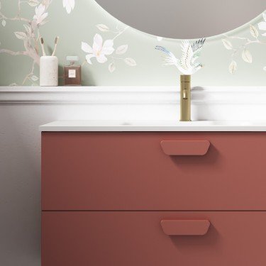 Mueble de baño suspendido HOLIKA arcilla con encimera cerámica Kent 2