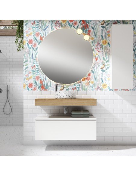 Mueble de baño suspendido ROBIN con bancada y mueble