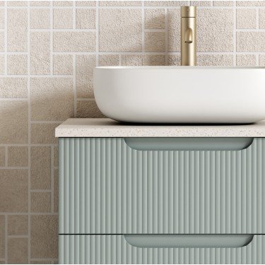 Mueble de baño suspendido DELEITE con encimera madera 2