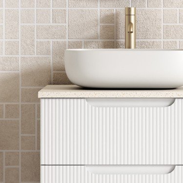 Mueble de baño suspendido DELEITE con encimera madera 2