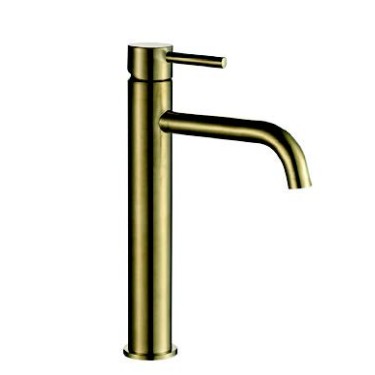 Grifo monomando alto Trento oro cepillado