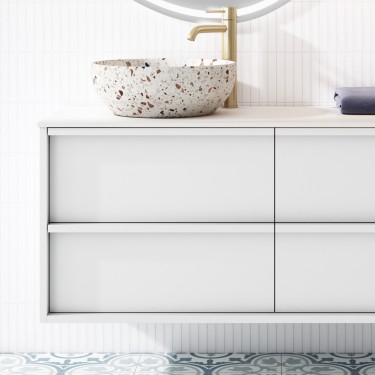 Grifo monomando alto Trento oro cepillado 2