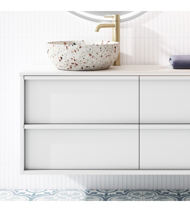 Grifo monomando alto Trento oro cepillado