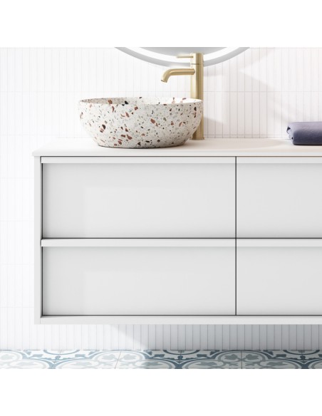 Grifo monomando alto Trento oro cepillado