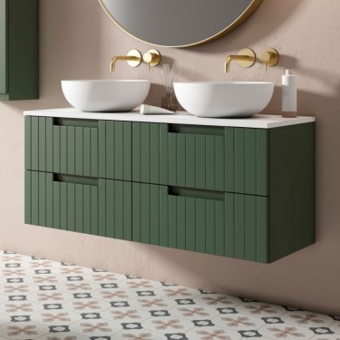 Mueble de baño suspendido ELORA con encimera solid surface 2