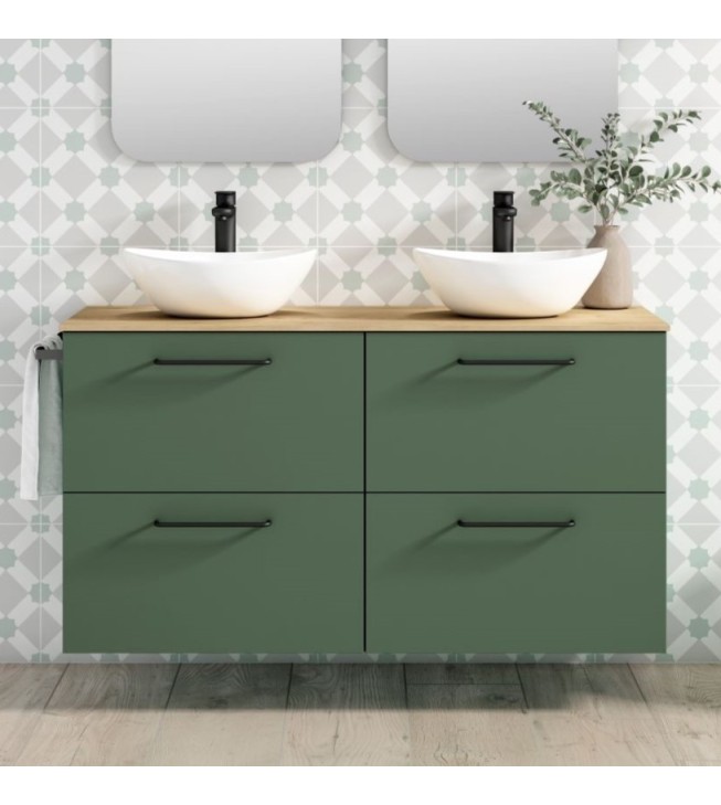 Mueble de baño suspendido TWIST con encimera madera Mueble de baño suspendido TWIST con encimera madera