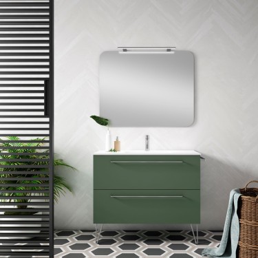 Mueble de baño suspendido TWIST con encimera cerámica