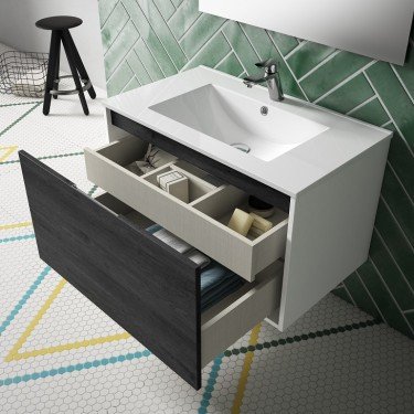 Mueble de baño suspendido CINAMMON con encimera cerámica