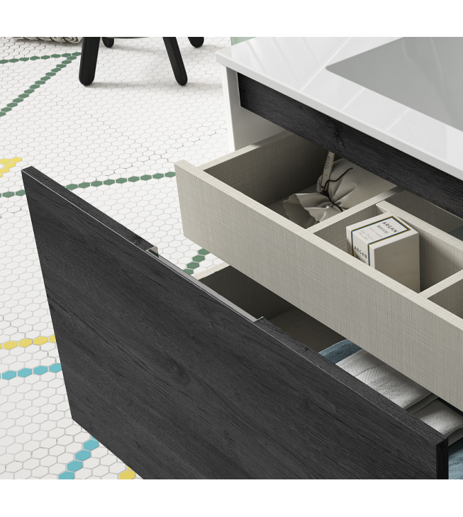 Mueble de baño suspendido CINAMMON con encimera cerámica Mueble de baño suspendido CINAMMON con encimera cerámica