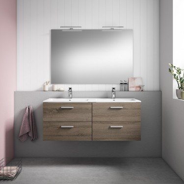 Mueble de baño suspendido GARDENIA con encimera cerámica