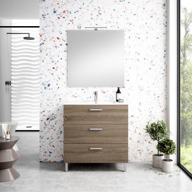 Mueble de baño al suelo GARDENIA con encimera cerámica